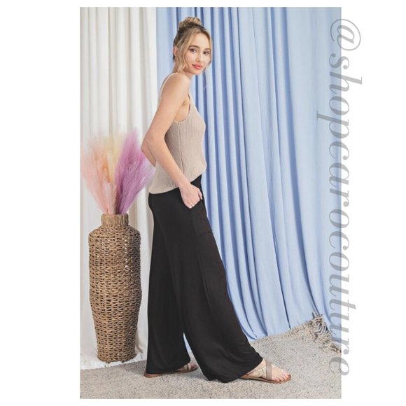 Smocked High Waist Straight Leg Pants - Picture 4 of 6
